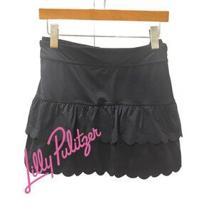 Lilly Puliitzer Black Scalloped Ruffle Skort